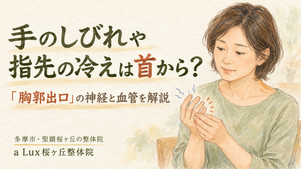 手のしびれや指先の冷えは首から？「胸郭出口」の神経と血管を解説｜多摩市・聖蹟桜ヶ丘の整体院